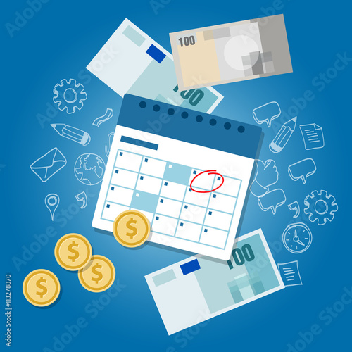 payment schedule day calendar payday deadline money overdue