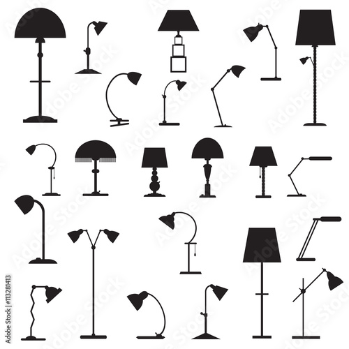 Set of icons  table lamps