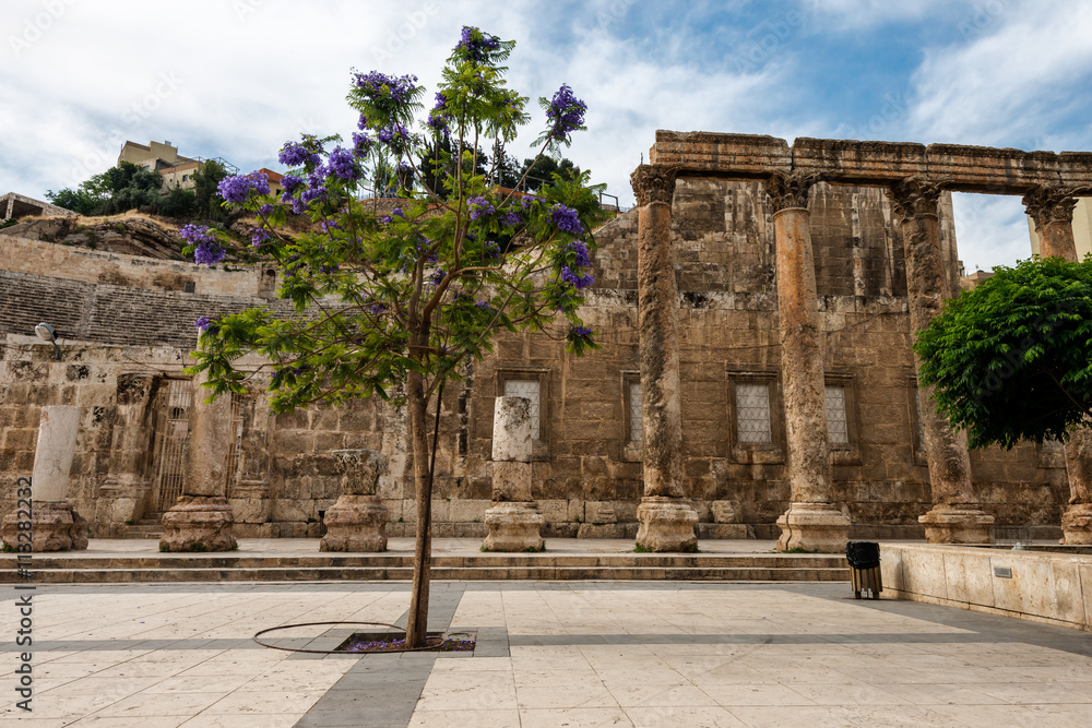 View at the roman amphitheatre in Amman, Jordan