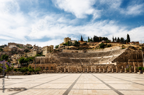 View at the roman amphitheatre in Amman, Jordan