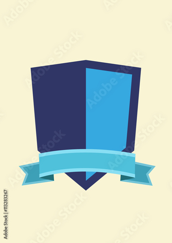 Modern Coat of Arms Flat Style template. Editable Clip Art.
