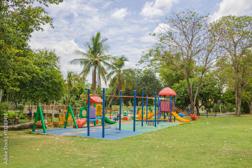 Outdoor playground in the village