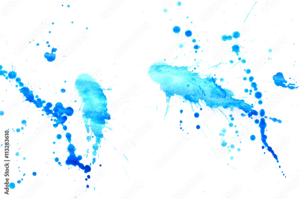 水色の線と点　白背景
