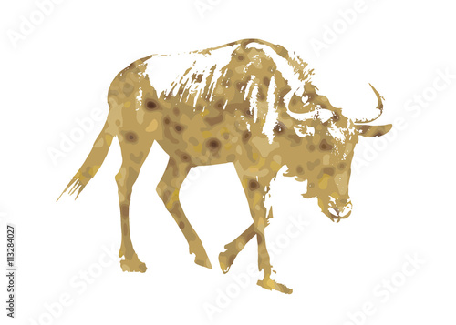Silhouette of Blue wildebeest - Connochaetes taurinus