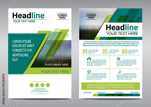 Green Eco annual report brochure flyer design template vector, Leaflet cover presentation abstract flat background, layout in A4 size Poster Brochure Flyer design Layout vector template