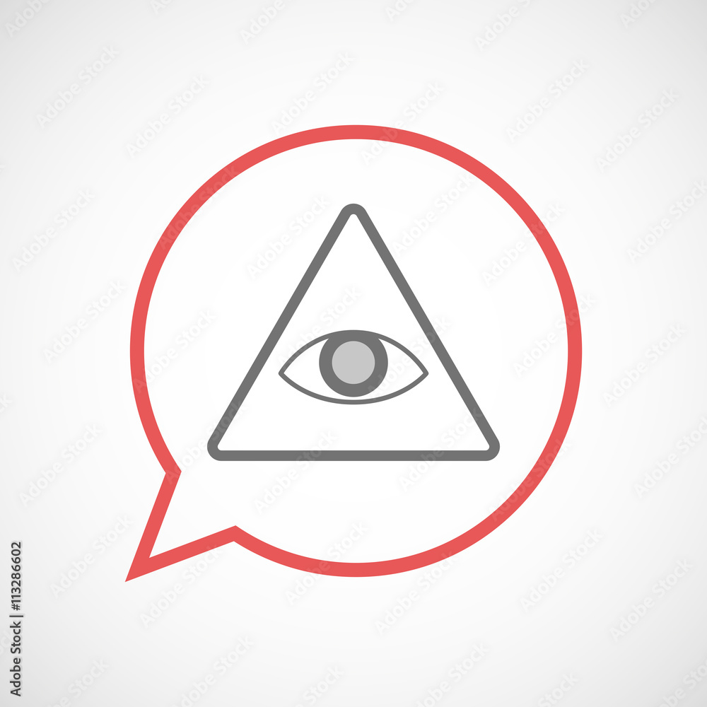 Isolated comic balloon with an all seeing eye Isolated comic balloon with an all seeing eye