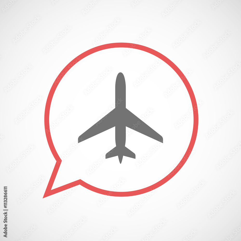 Isolated comic balloon with a plane Isolated comic balloon with a plane