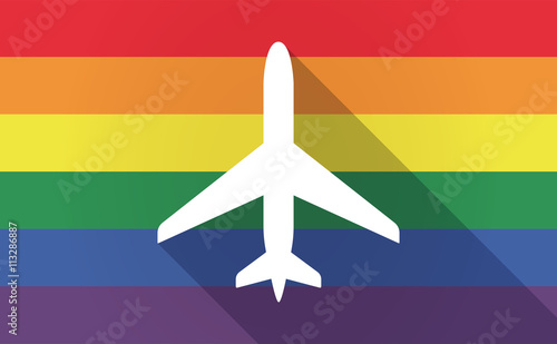 Long shadow Gay Pride flag with