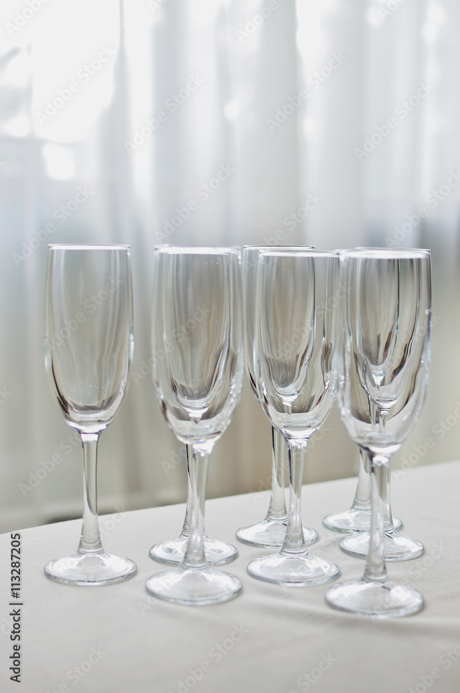 Glasses on table Glasses on table