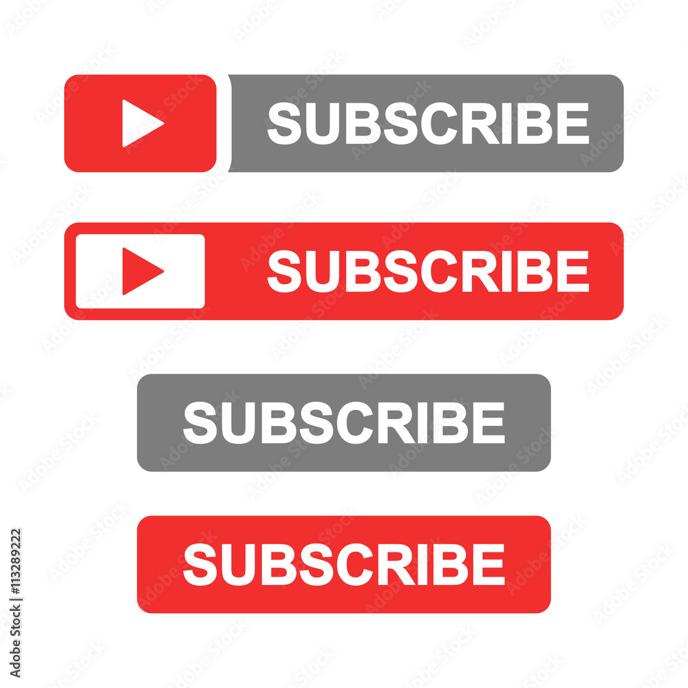 Vector flat subscribe icons set Vector flat subscribe icons set