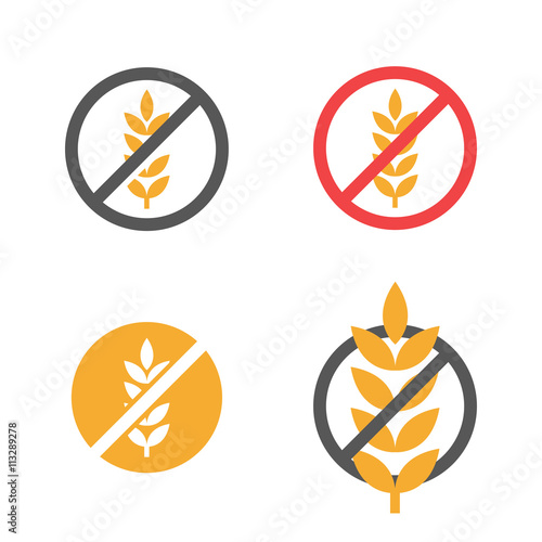 Vector gluten free grain icons set