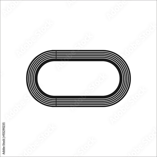 Playground track athletics track sign simple icon on background