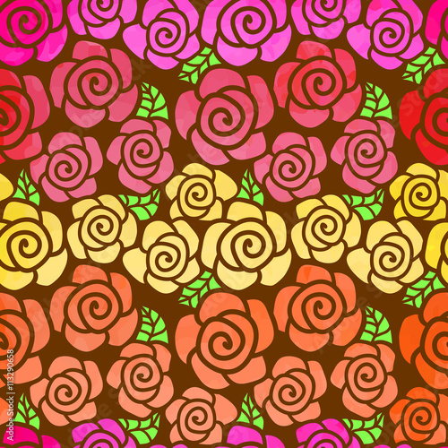 seamless watercolor background of roses