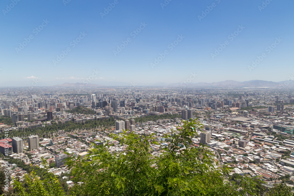 Santiago de Chile skyline seen from Cerro San Cristobal