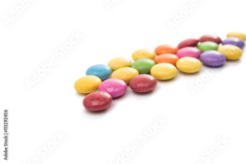 multicolored chocolate pills