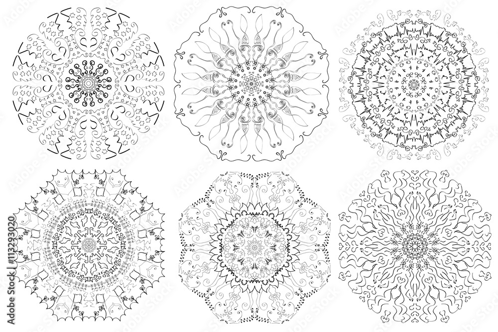 abstract  circle pattern set