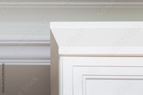 Close-up of a furniture cornice in modern style