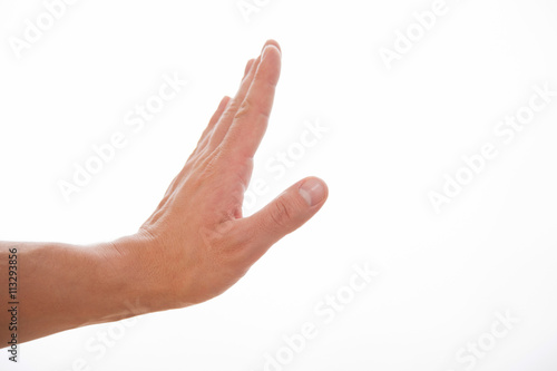 Male hand refusing something