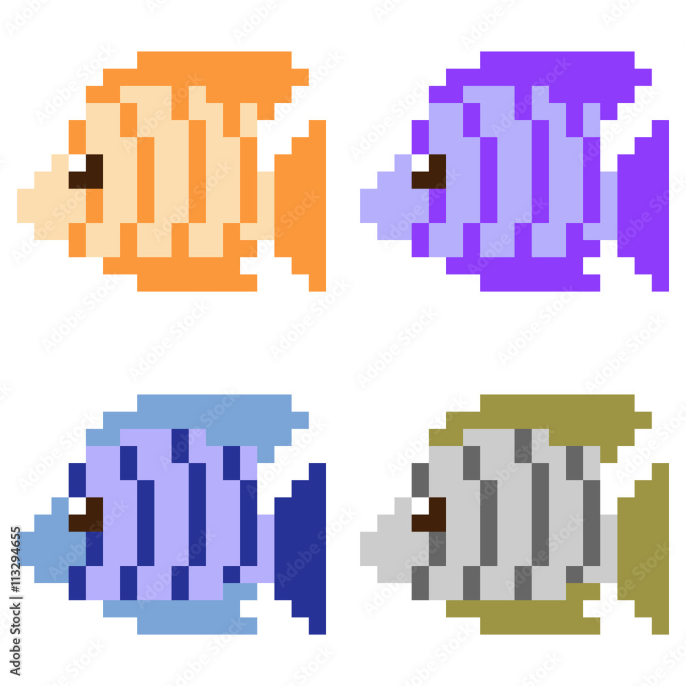 Obraz premium pixel art fish