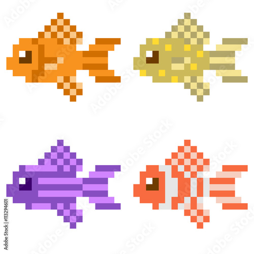 pixel art fish