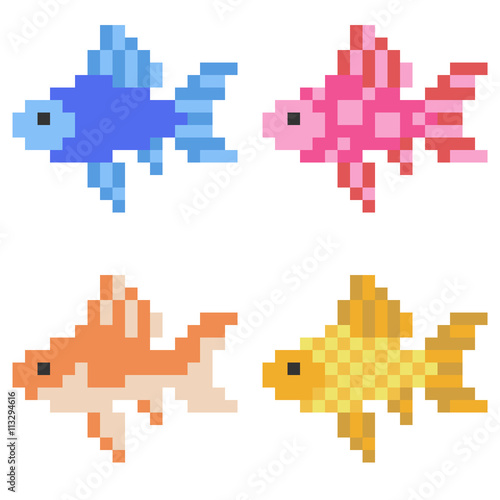 pixel art fish