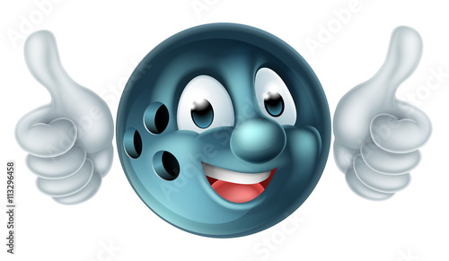 Cartoon Bowling Ball Character