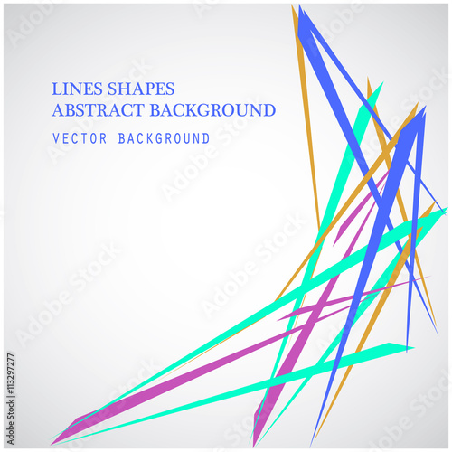 Colorful Lines shapes abstract isolated on white background vector illustration