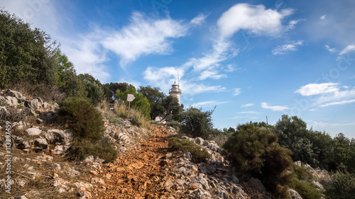 A trekking trail to the Gelidoniya lighthouse, Lycian Way in Turkey, the most beautiful trekking route in the world.