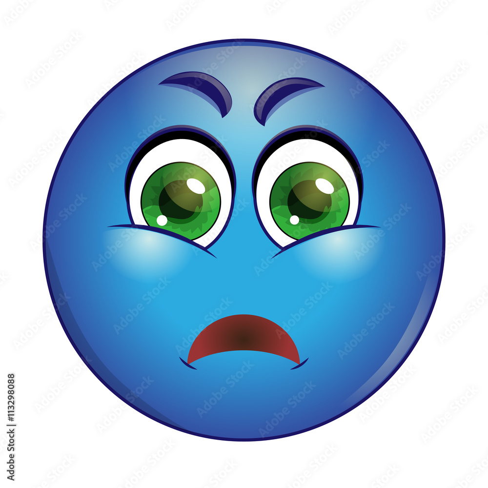 Obraz premium Grumpy emoticon. Isolated vector illustration on white background