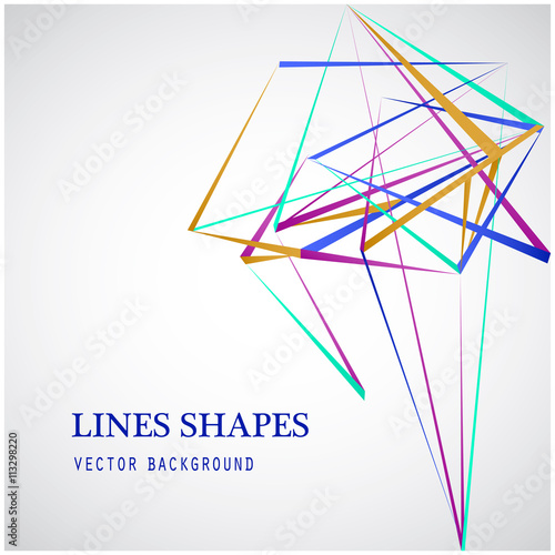 Colorful Lines shapes abstract isolated on white background vector