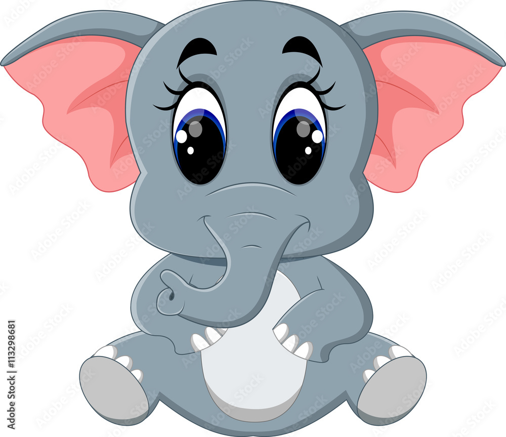 Cute elephant cartoon sitting Cute elephant cartoon sitting