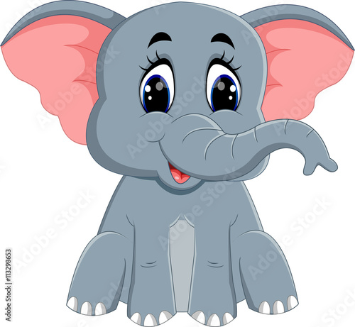 Cute elephant cartoon sitting
