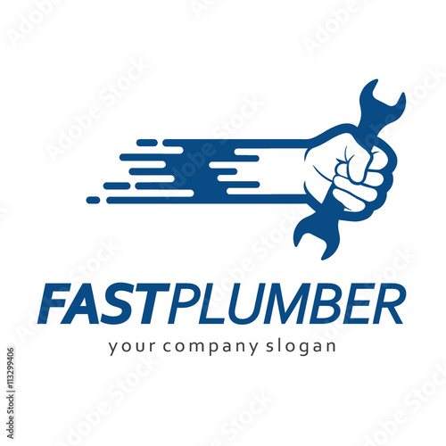 Flat logo design for plumbing company.