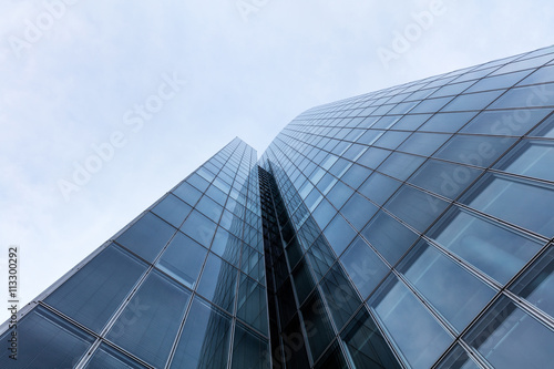 Business building, office buildings. Modern glass silhouettes on