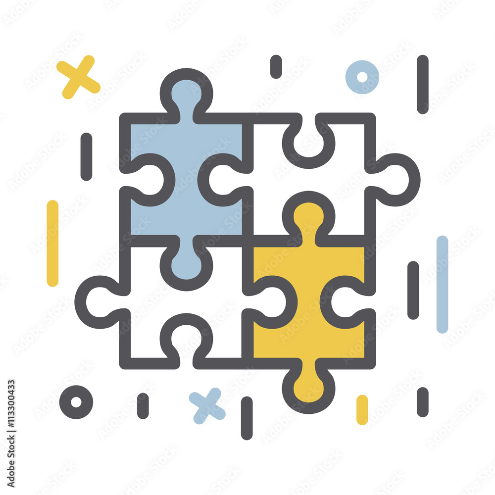 Puzzle piece icon..Vector thin line  business  concept icon isolated on a white background