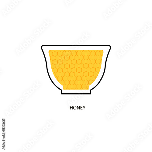 honey vase. honeycomb. icon. vector illustration.