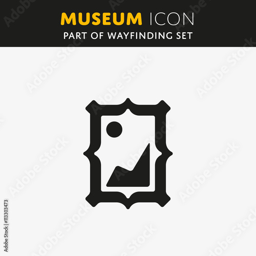 Vector picture icon. Photo sign. Art with border symbol.