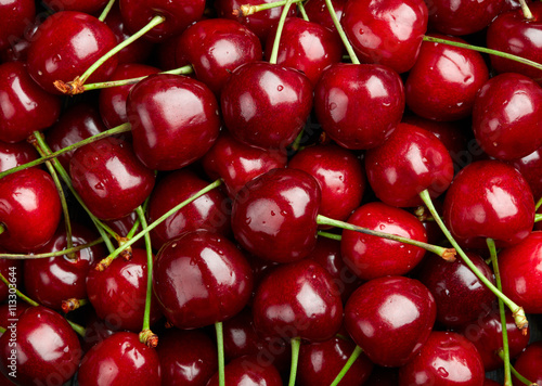 Tela Cherry Background.  Sweet organic cherries