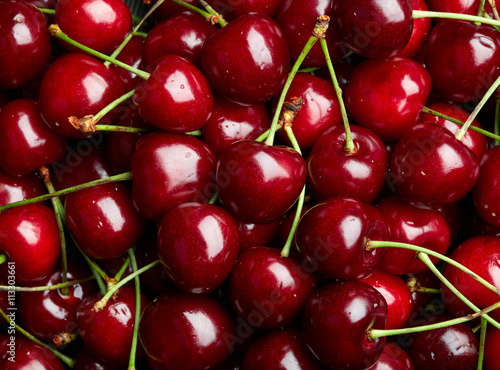 Fotografia Cherry Background.  Sweet organic cherries