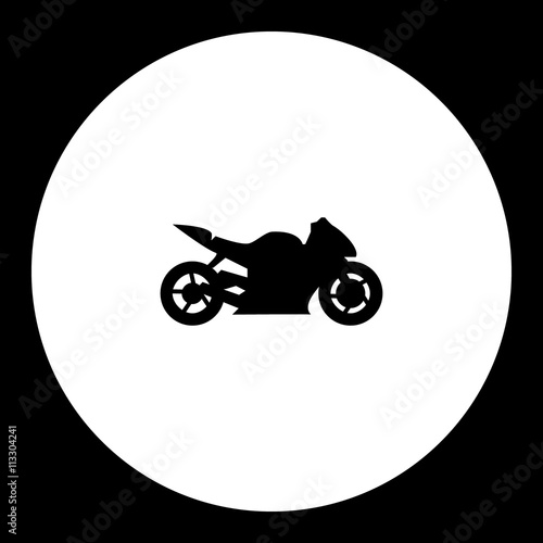sport fast motorbike simple isolated black icon eps10