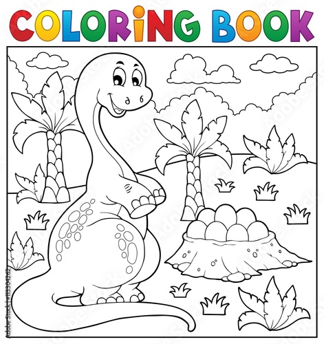 Coloring book dinosaur topic 8
