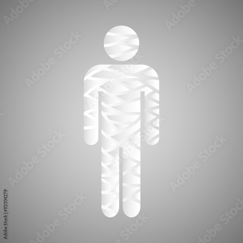 white bandage simple mummy man icon eps10