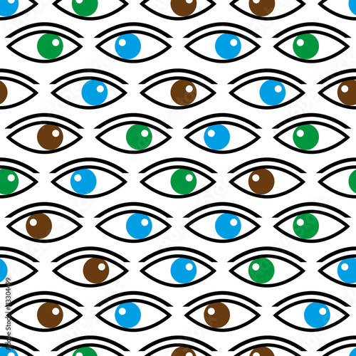 various color eyes looking at you seamless pattern eps10