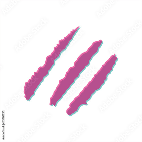 Cocain speed drug in line anaglyph sign simple icon on white background