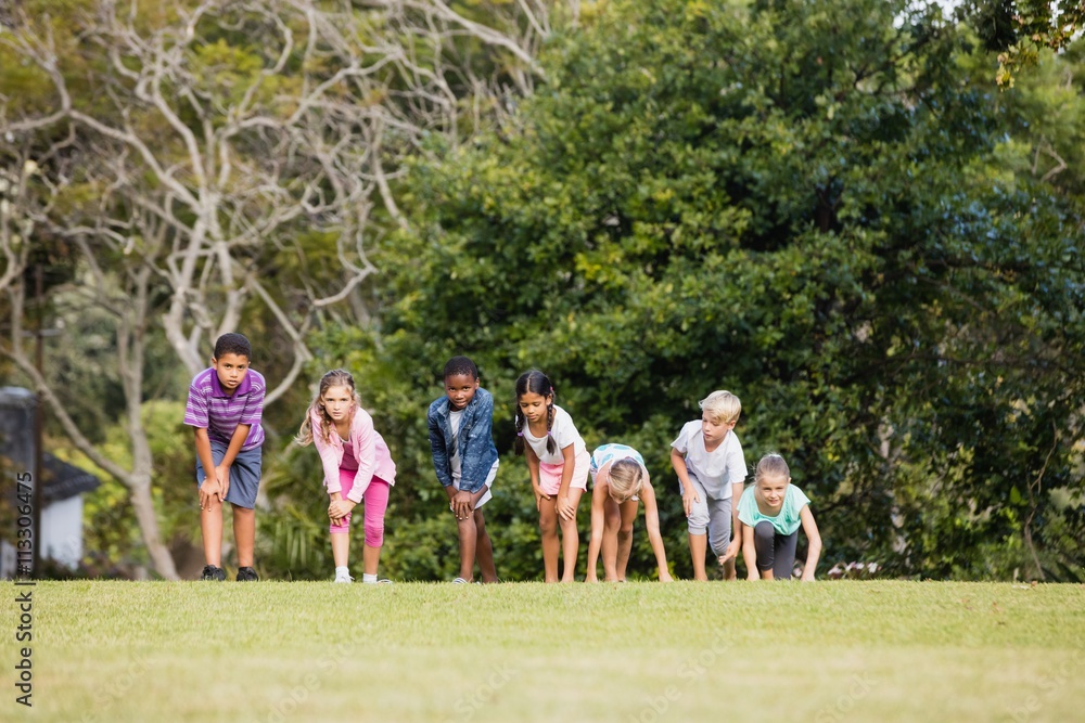 Kids playing together during a sunny day