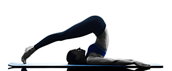 woman pilates exercises fitness isolated