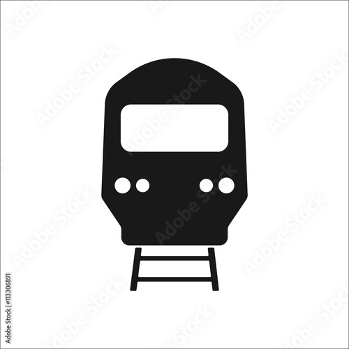 Passenger train sign simple icon on background