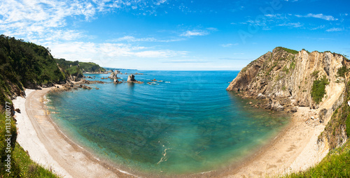 Fototapeta Naklejka Na Ścianę i Meble -  Playa del Silencio panorama, Asturias, Spain