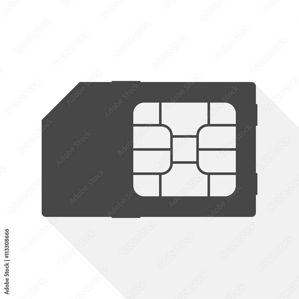 SIM cards icon with long shadow SIM cards icon with long shadow