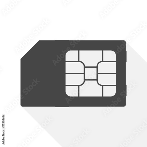 SIM cards icon with long shadow